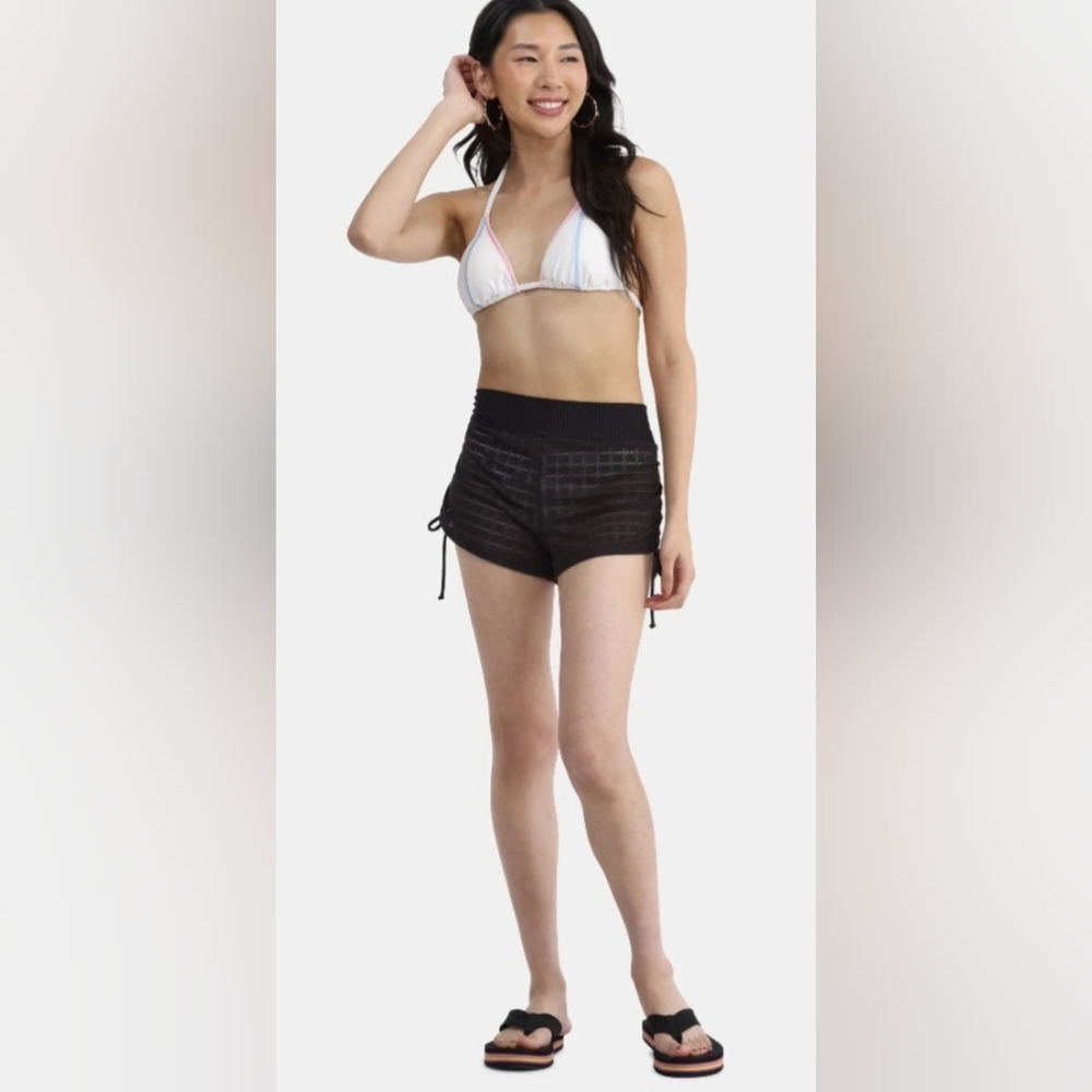 No Boundries Black Lace-Up Women's Swim Cover Up Shorts NWT ❤️